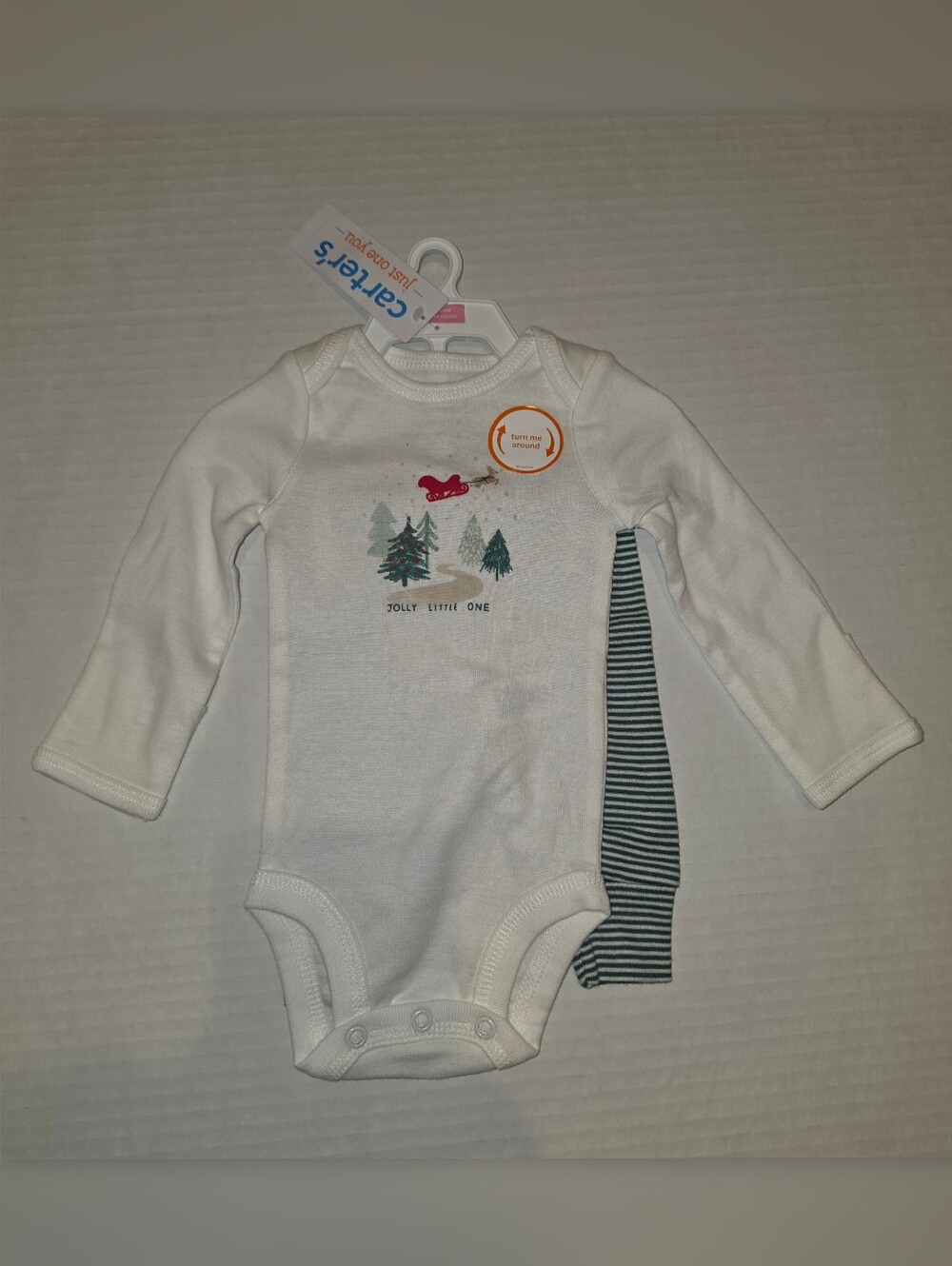 Carter's Long-Sleeve Onesie with Striped Pants Sz NB